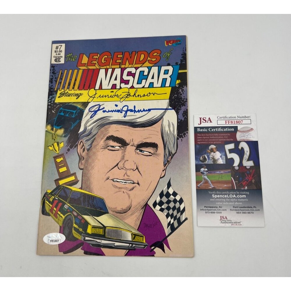 The Legends Of NASCAR Signed Comic By Junior Johnson JSA Certified Collectors